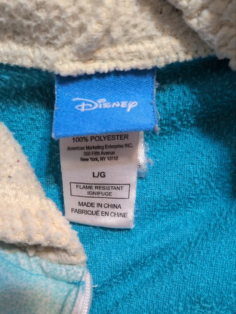 Disney Elsa Teal and Light Blue Fleece Hooded Footie